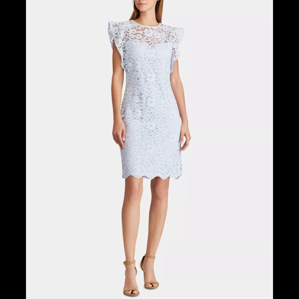 ⚡️SALE⚡️NWT Ralph Lauren Afiya powder blue ruffle dress